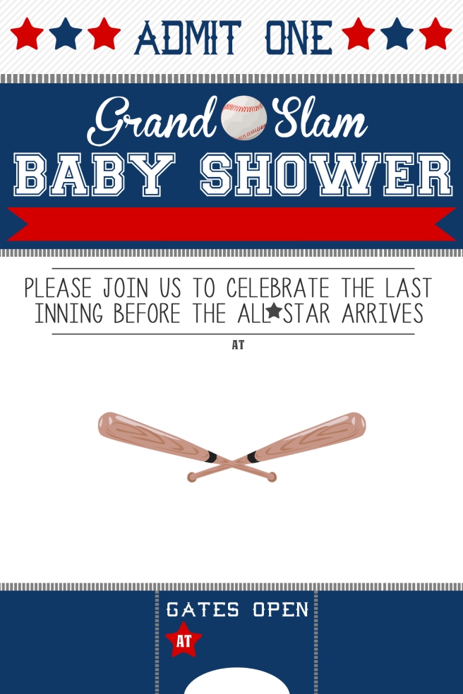 Baseball Baby Shower Invite